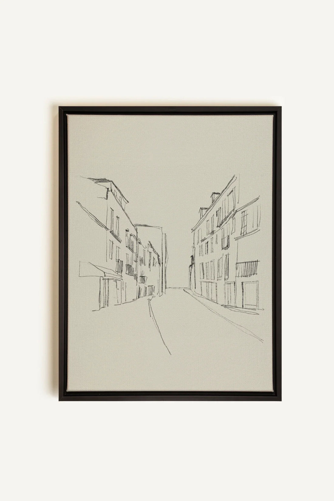 OLEKA CANVAS - ESQUISSE URBAINE, Oeuvre sur toile étirée, encadré Noir