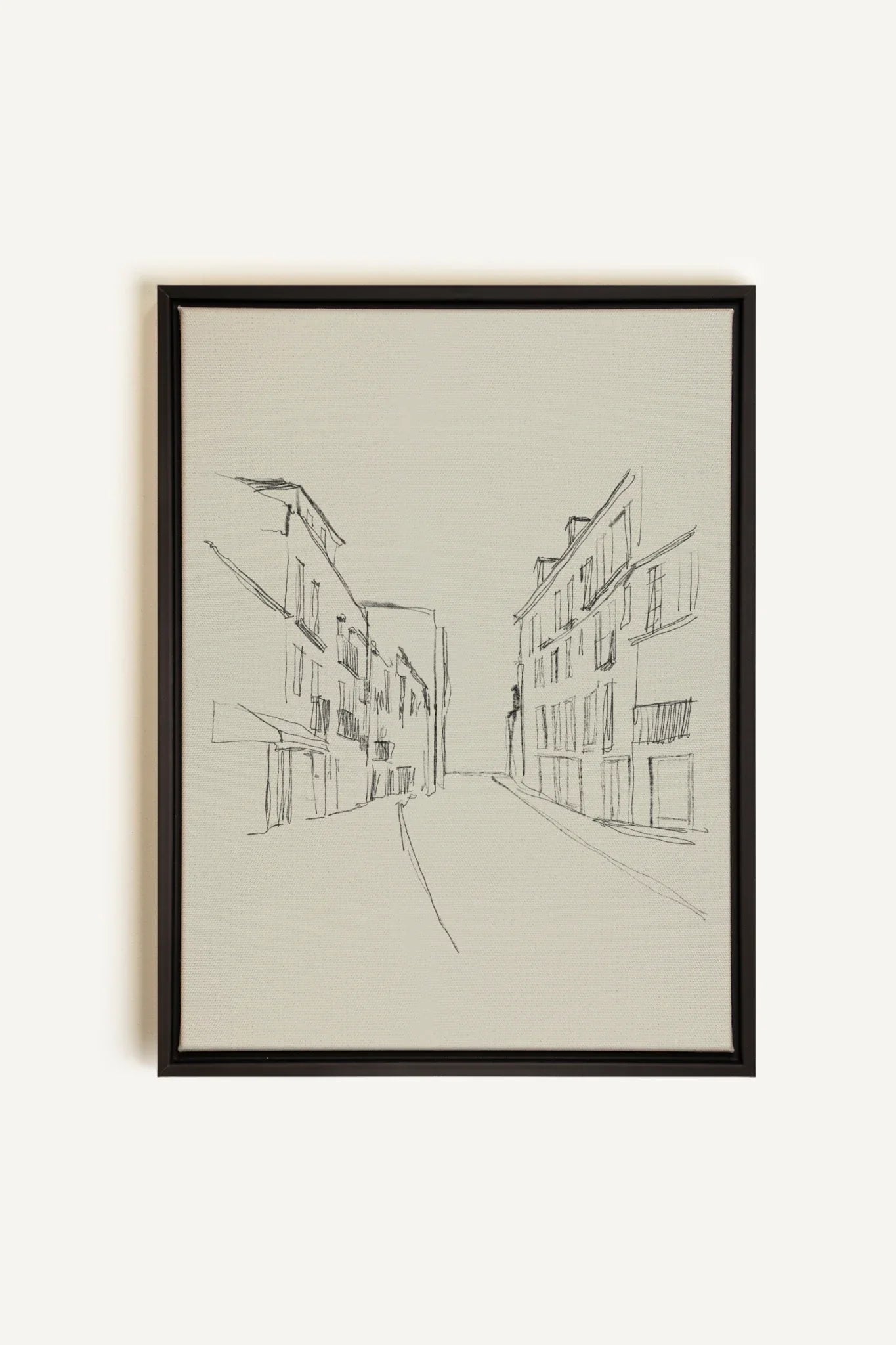 OLEKA CANVAS - ESQUISSE URBAINE, Oeuvre sur toile étirée, encadré Noir