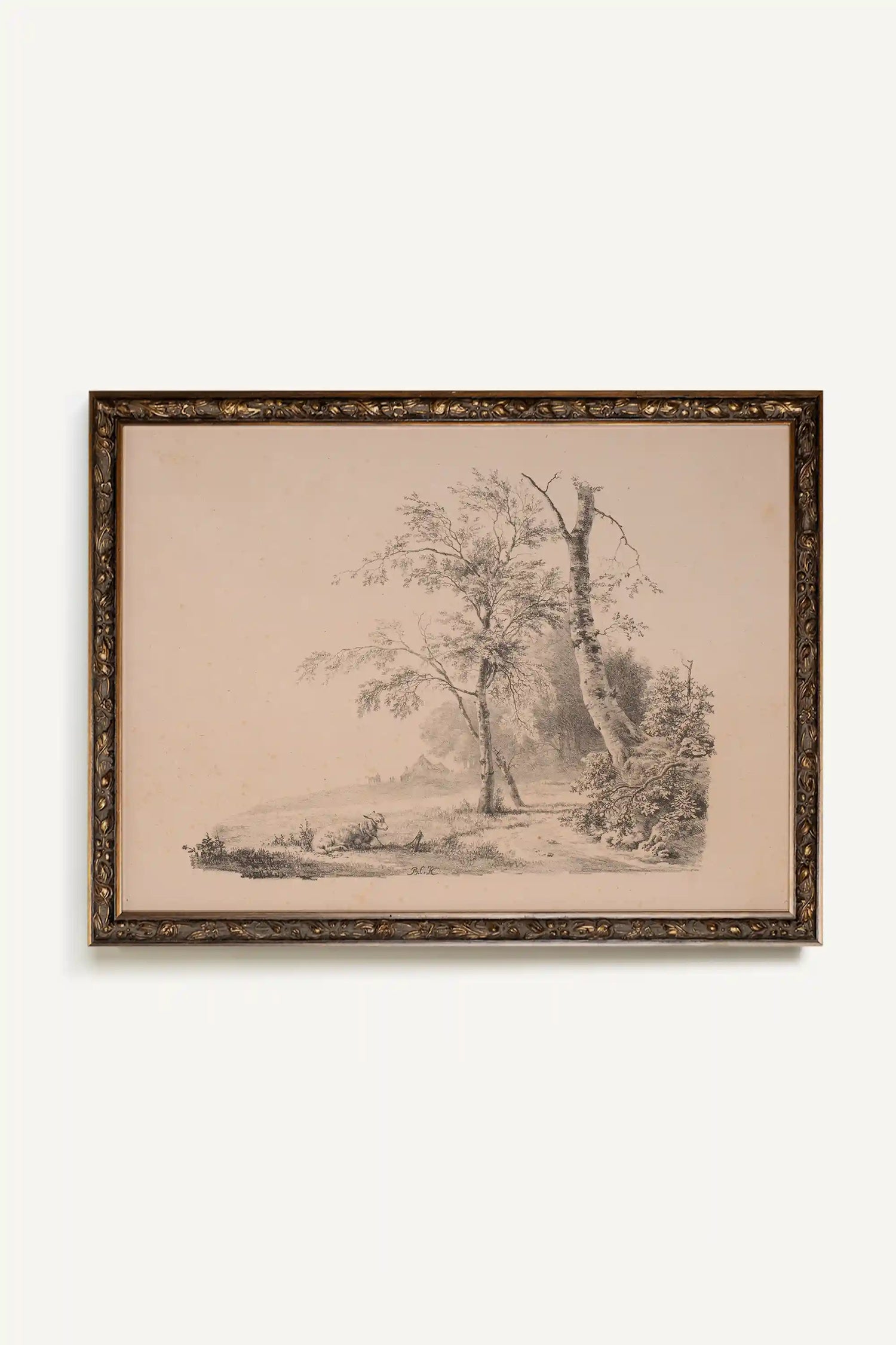 ESQUISSE DU PASSÉ, Oeuvre sur toile rigide, encadré Vintage Bronze