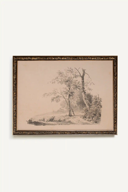 ESQUISSE DU PASSÉ, Oeuvre sur toile rigide, encadré Vintage Bronze