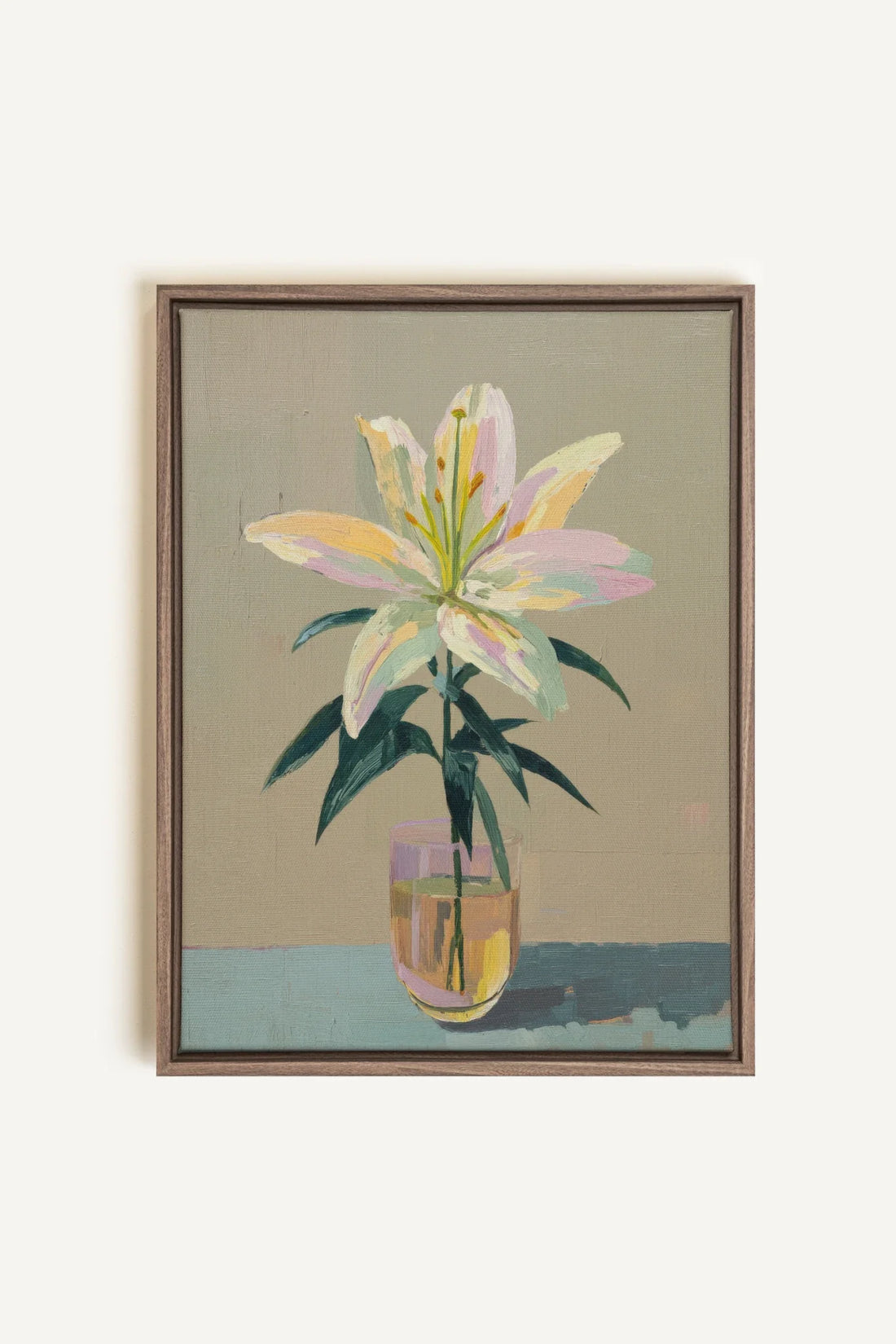 ETERNAL LILY, Oeuvre sur toile étirée, encadré Brun Chêne