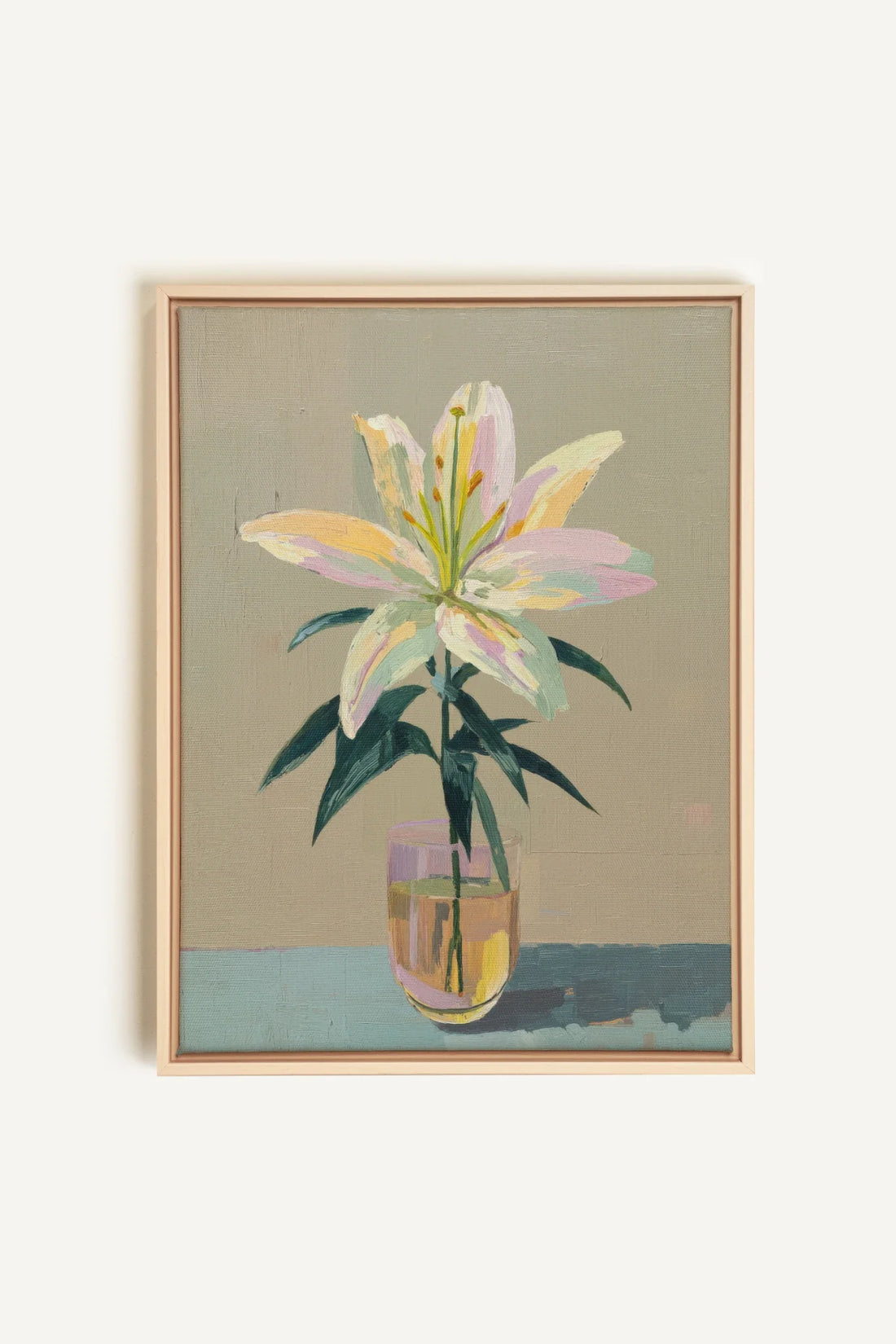 ETERNAL LILY, Oeuvre sur toile étirée, encadré Naturel Clair
