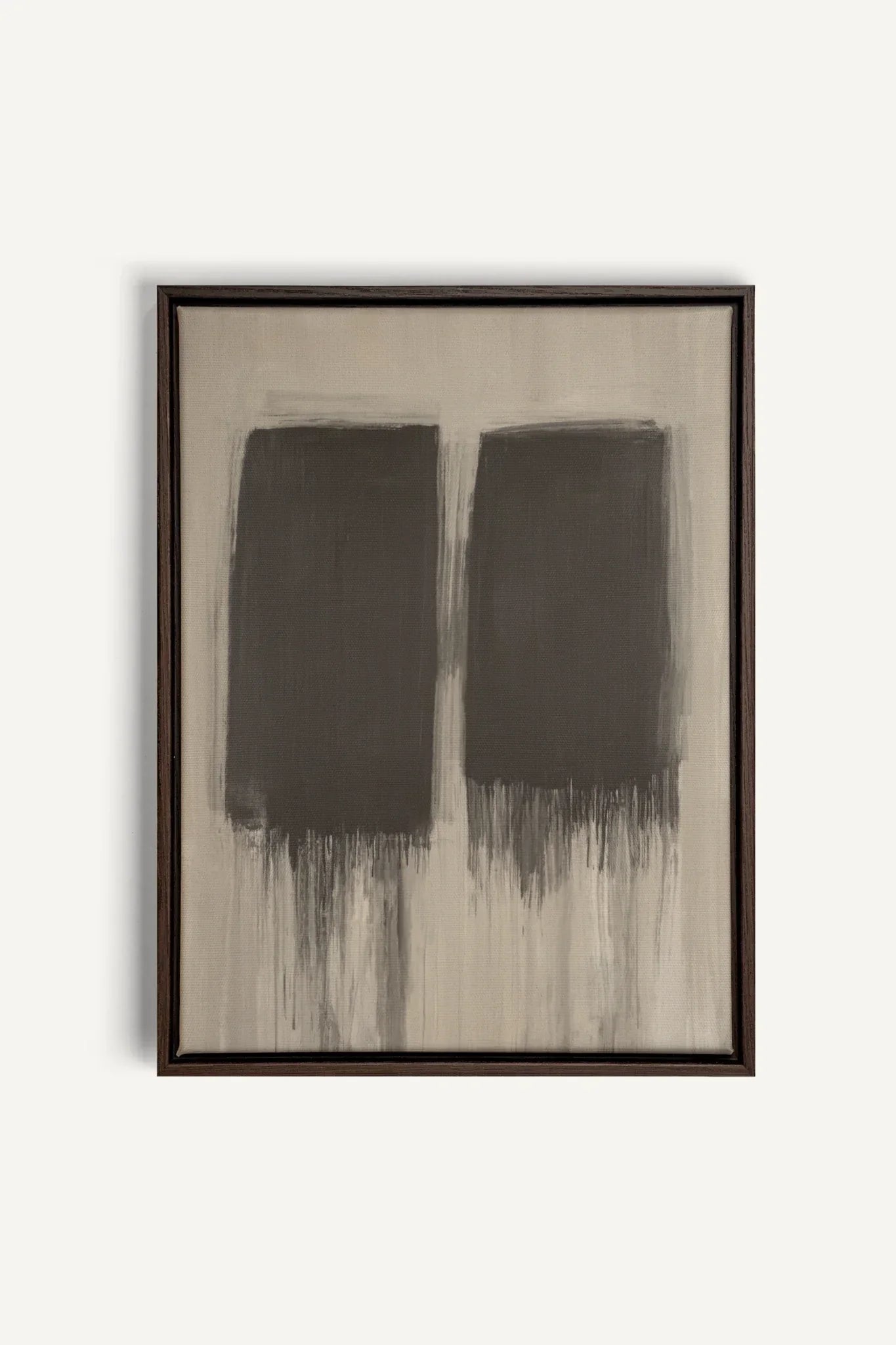 OLEKA CANVAS - FADING SHADOWS, Oeuvre sur toile étirée, encadré Brun Noyer