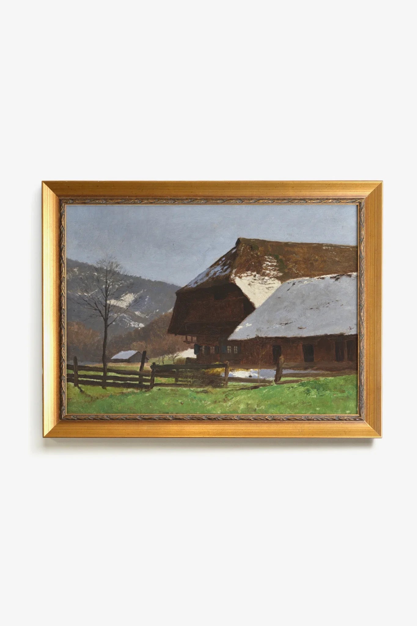 FADING WINTER, Work on canvas, framed Vintage Gold