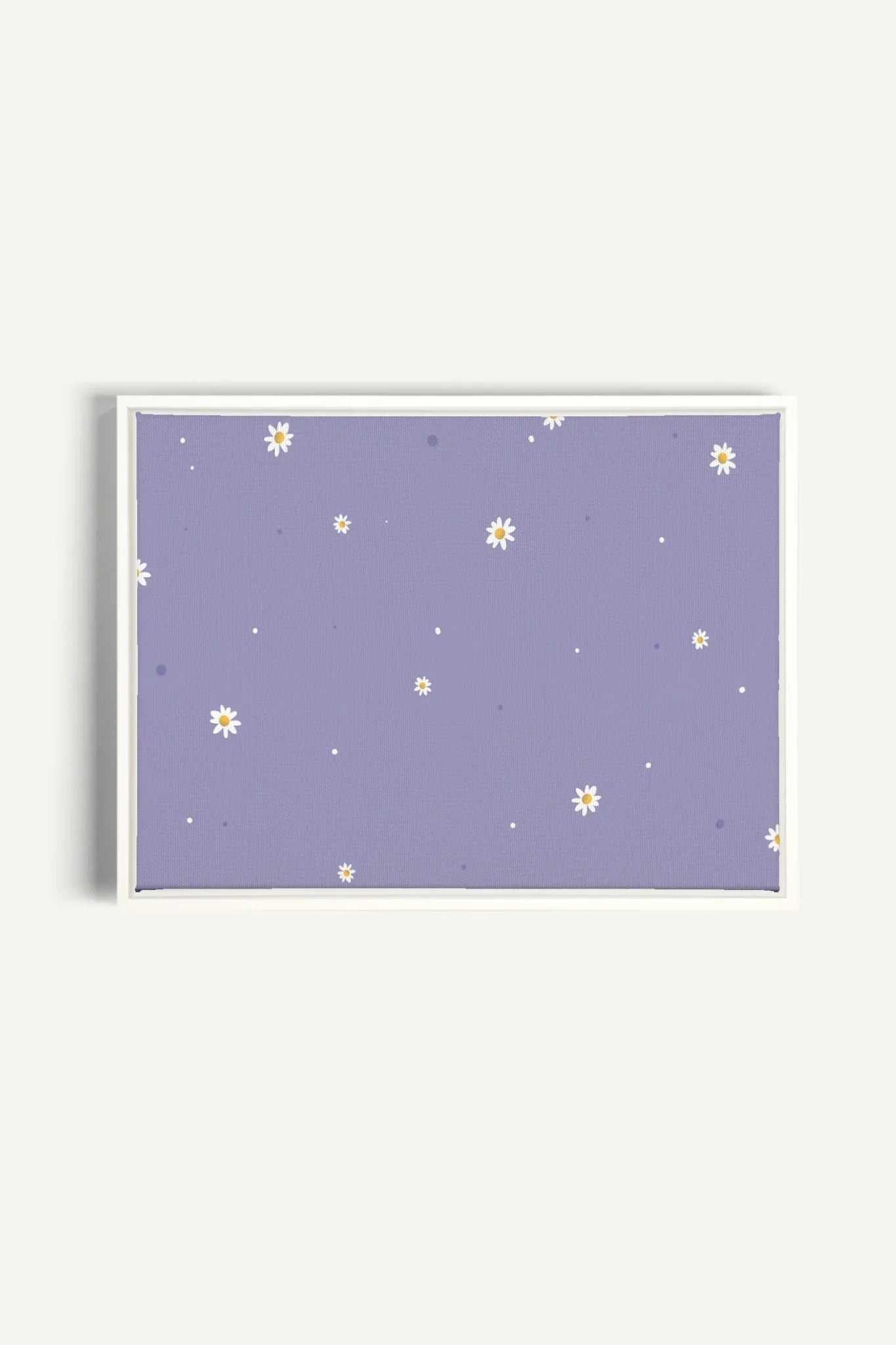 OLEKA CANVAS - FLEURS DE LUNE, Oeuvre sur toile étirée, encadré Blanc