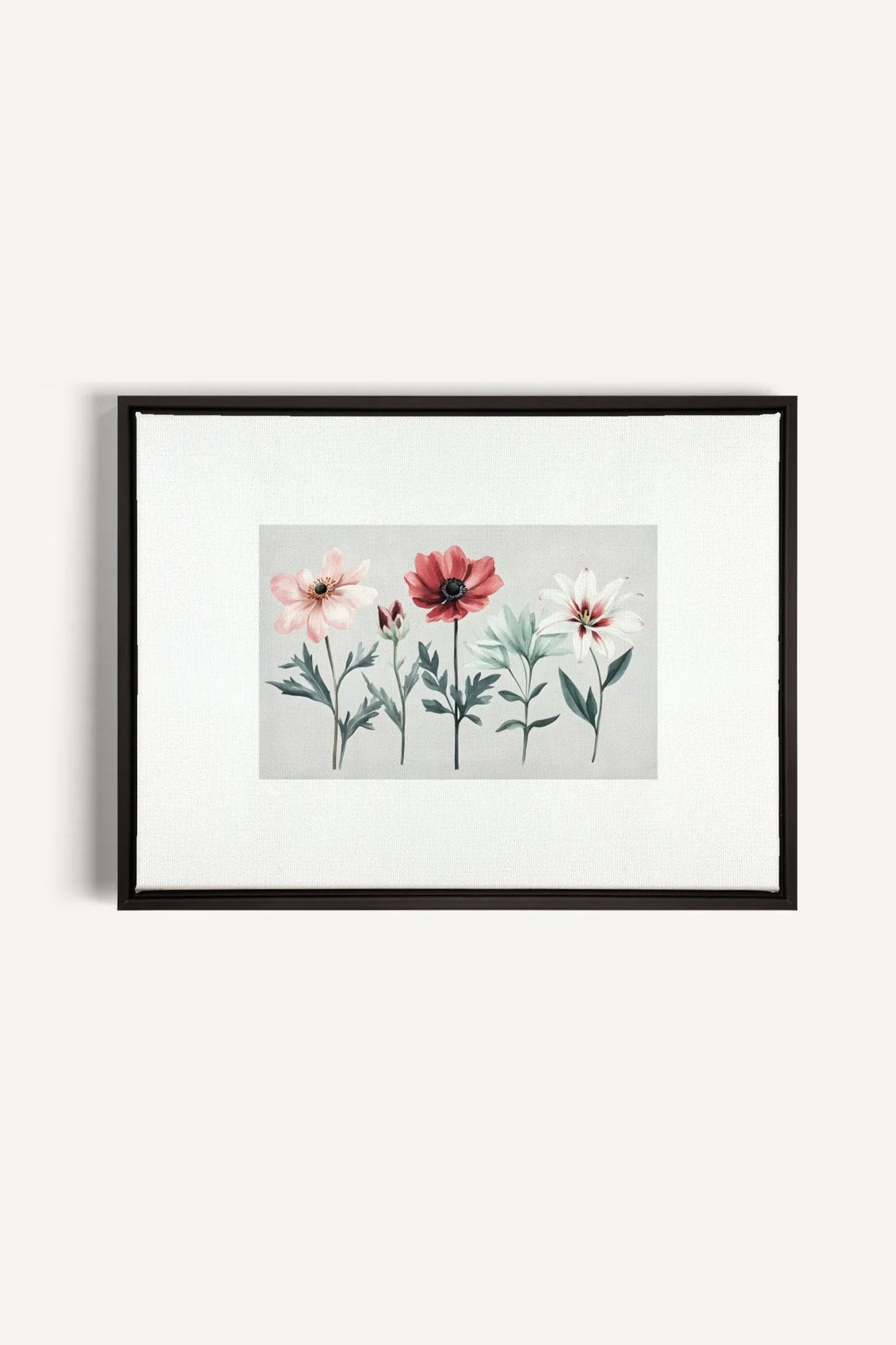 OLEKA CANVAS - FLEURS DE SAISON, Oeuvre sur toile étirée, encadré Noir