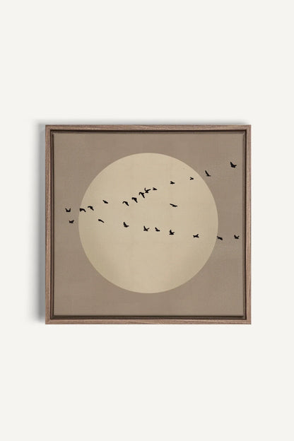 OLEKA CANVAS - FLIGHT OF LIGHT, Oeuvre sur toile étirée, encadré Brun Chêne