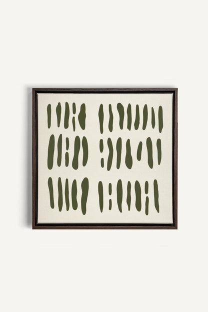 OLEKA CANVAS - FLOATING PATTERNS, Oeuvre sur toile étirée, encadré Brun Noyer
