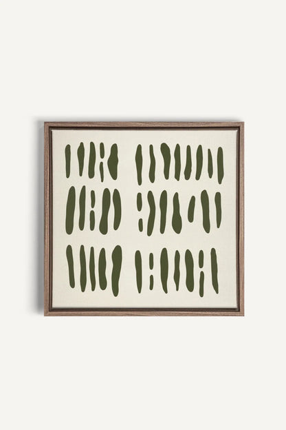 OLEKA CANVAS - FLOATING PATTERNS, Oeuvre sur toile étirée, encadré Brun Chêne