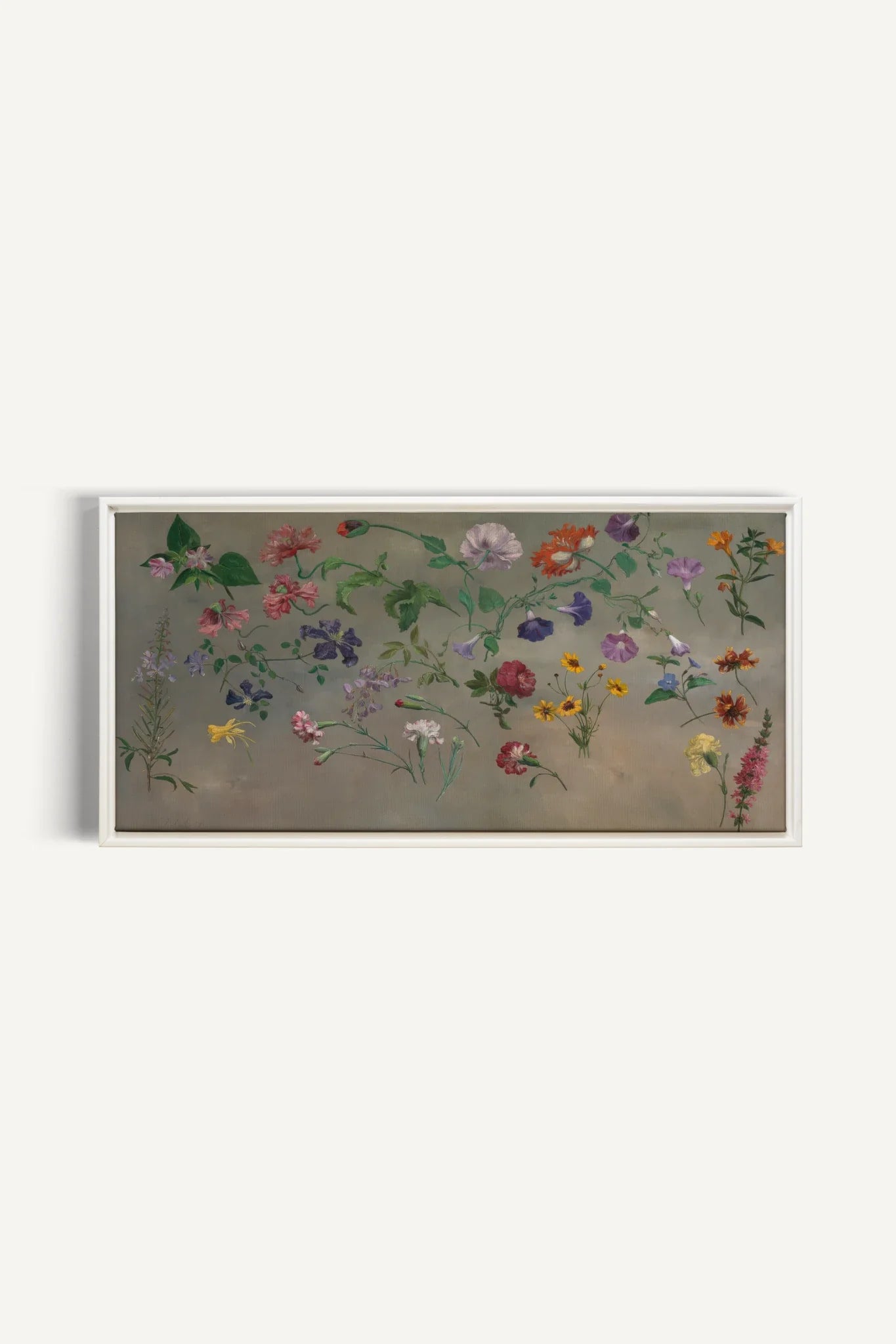 FLORAL REVERIE, Oeuvre sur toile étirée, encadré Blanc