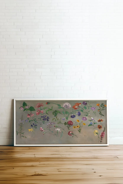 FLORAL REVERIE, Oeuvre sur toile étirée, encadré Blanc