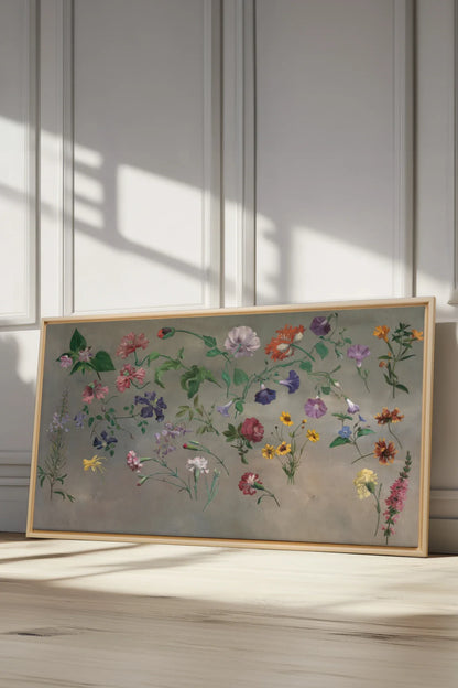 FLORAL REVERIE, Oeuvre sur toile étirée, encadré Naturel Clair