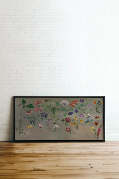 FLORAL REVERIE, Oeuvre sur toile étirée, encadré Noir