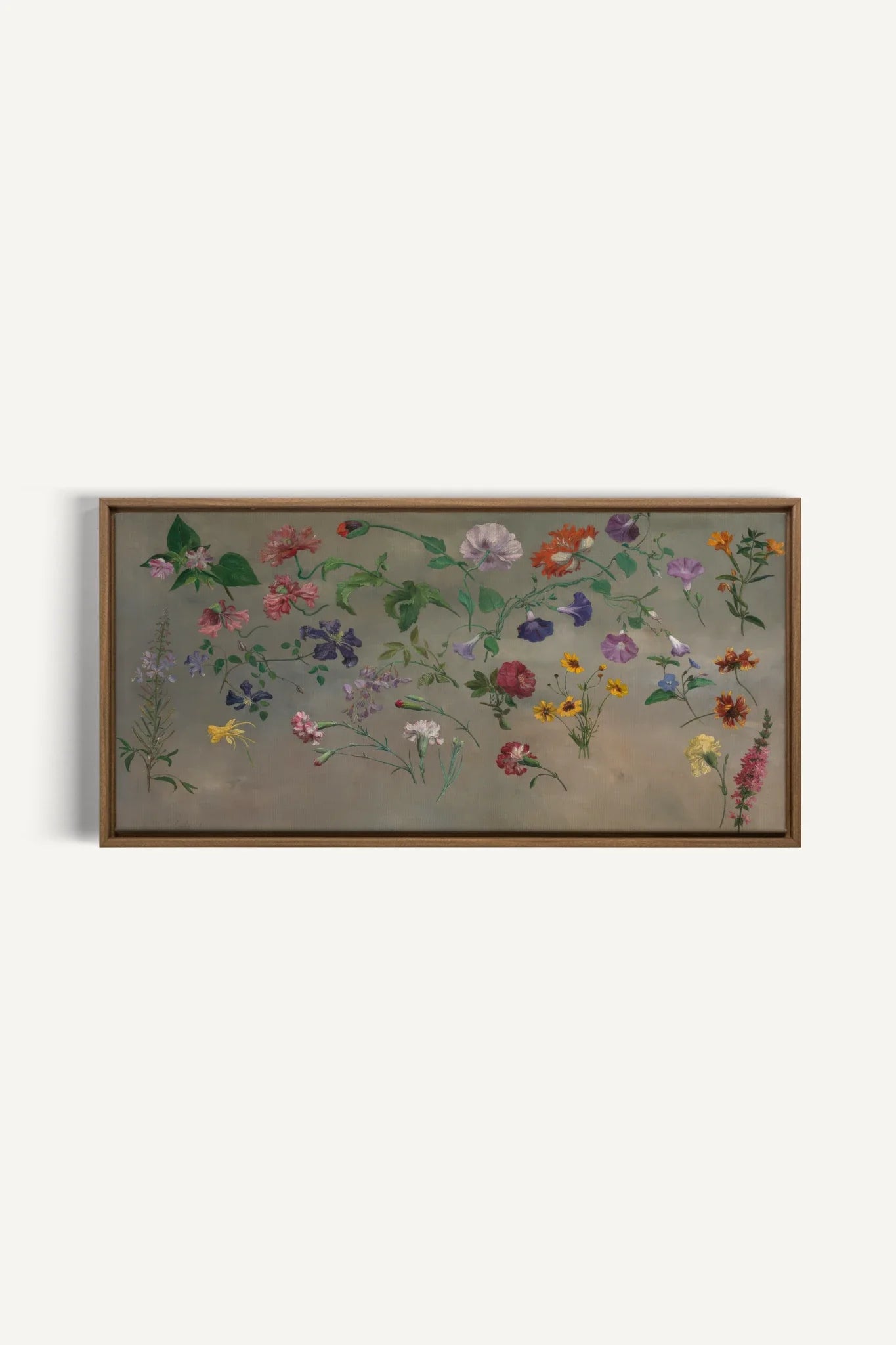 FLORAL REVERIE, Oeuvre sur toile étirée, encadré Brun Chêne