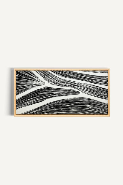 OLEKA CANVAS - FLUID IMPULSES, Oeuvre sur toile étirée, encadré Naturel Clair