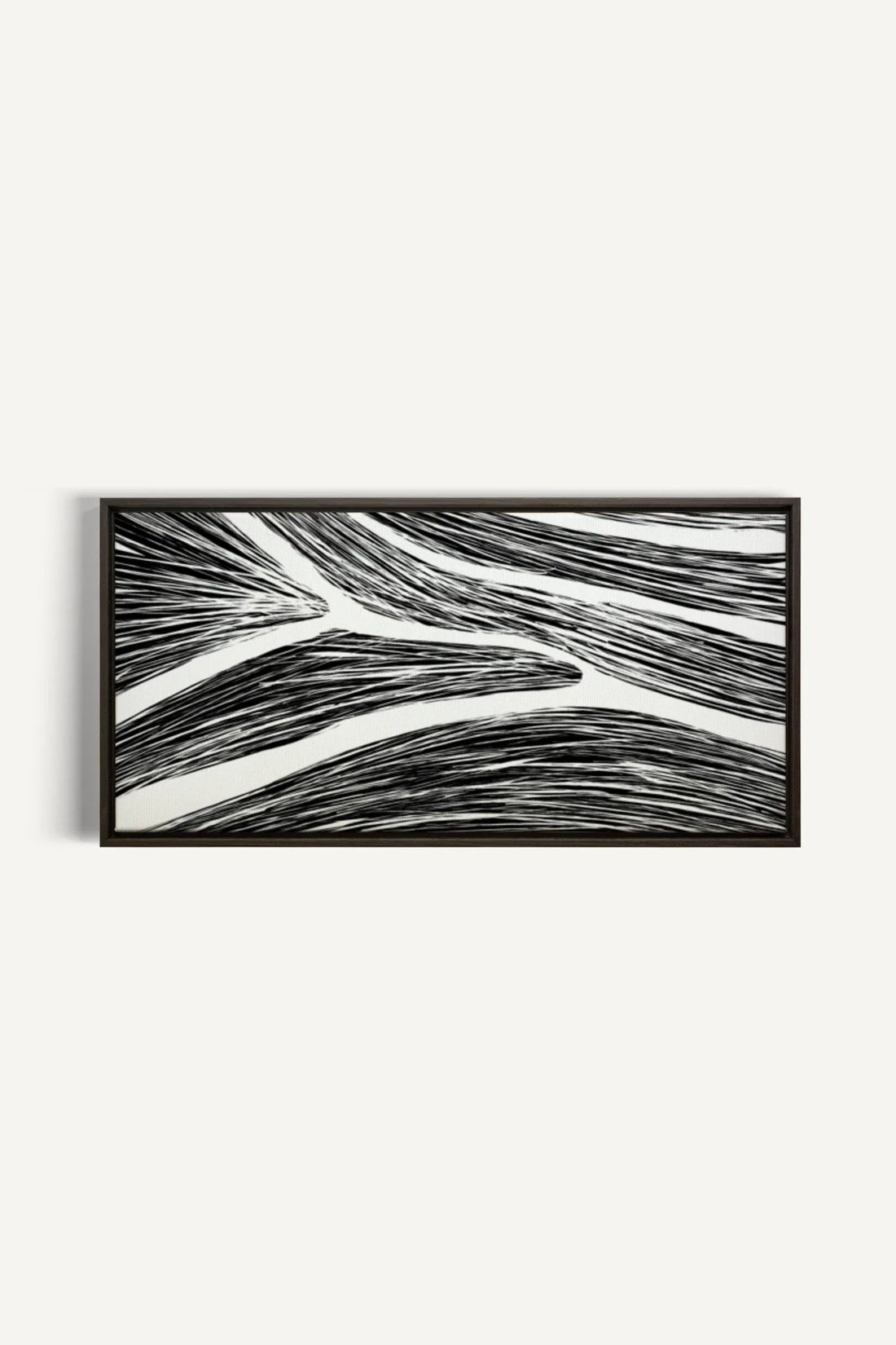 OLEKA CANVAS - FLUID IMPULSES, Oeuvre sur toile étirée, encadré Brun Noyer