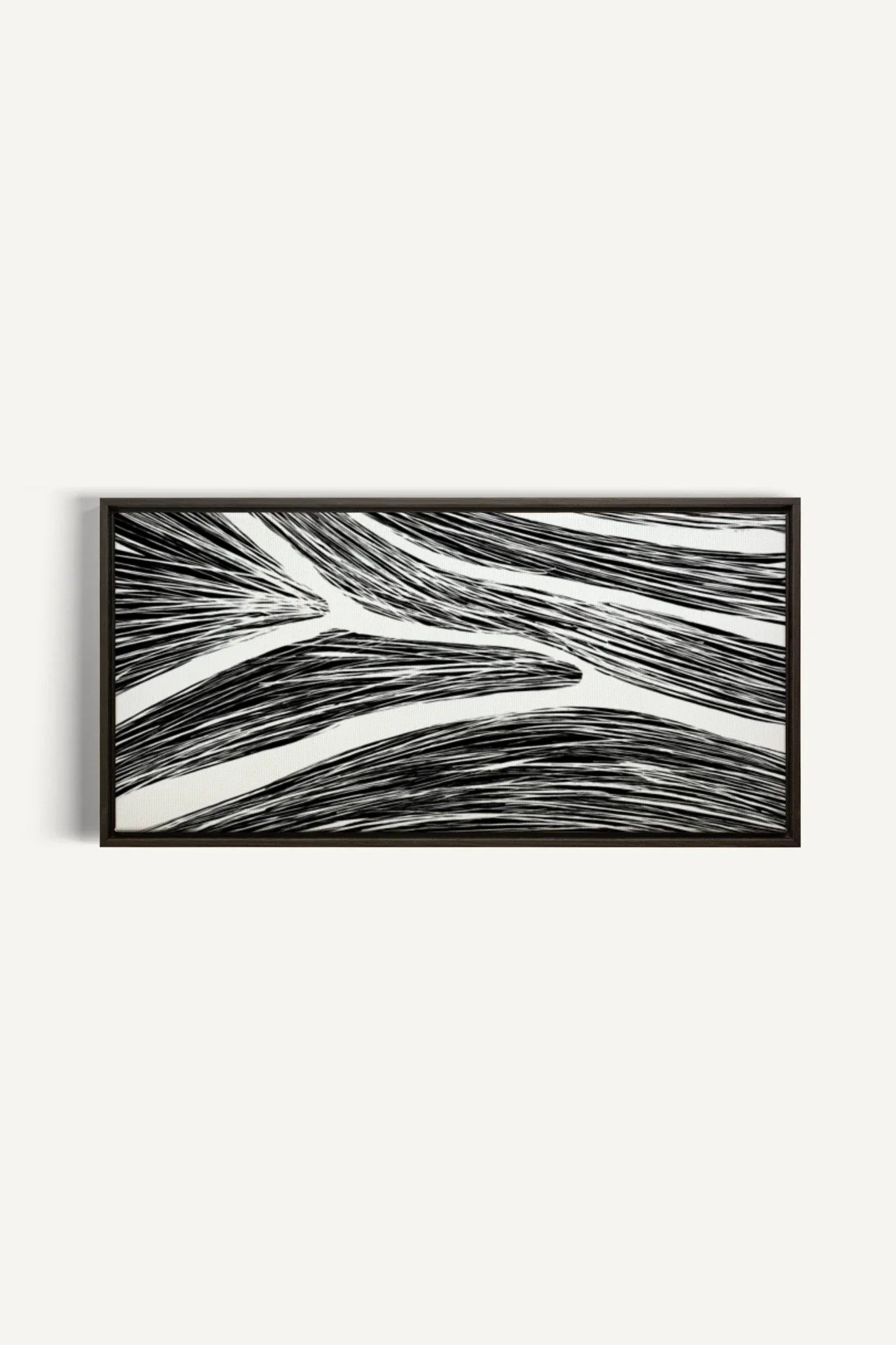 OLEKA CANVAS - FLUID IMPULSES, Oeuvre sur toile étirée, encadré Brun Noyer