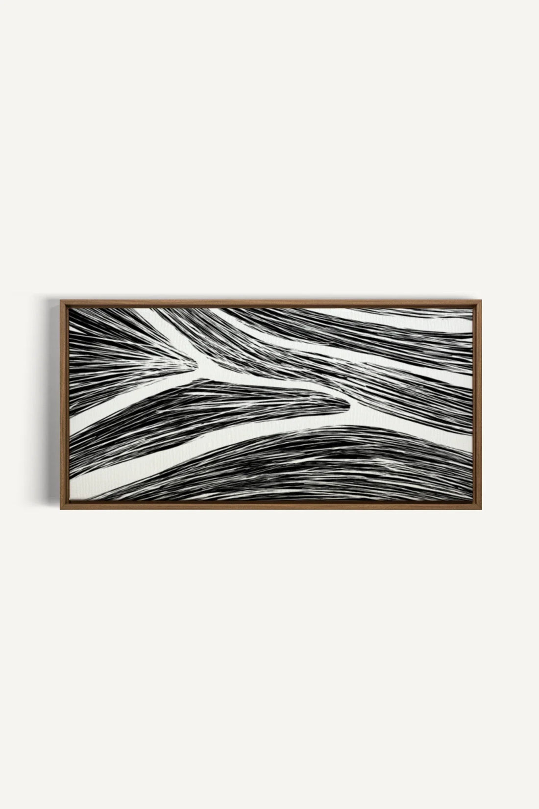 OLEKA CANVAS - FLUID IMPULSES, Oeuvre sur toile étirée, encadré Brun Chêne