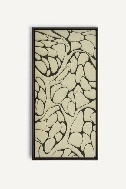 FORMES MINÉRALES, Oeuvre sur toile étirée, encadré Brun Noyer