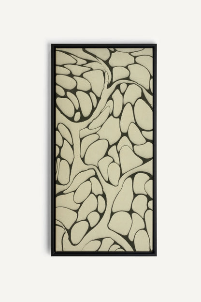FORMES MINÉRALES, Oeuvre sur toile étirée, encadré Noir