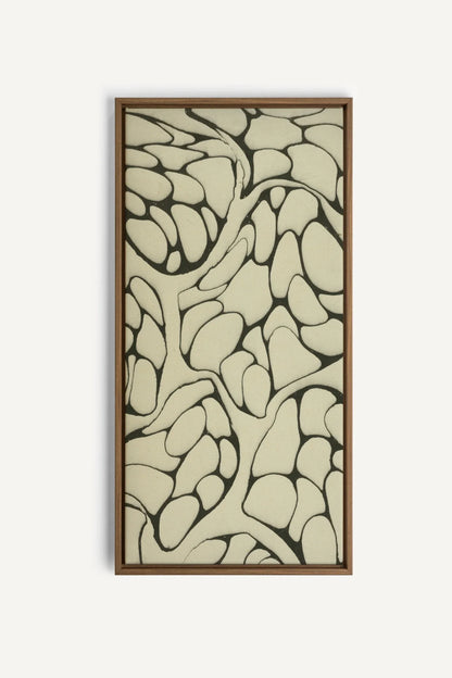 FORMES MINÉRALES, Oeuvre sur toile étirée, encadré Brun Chêne