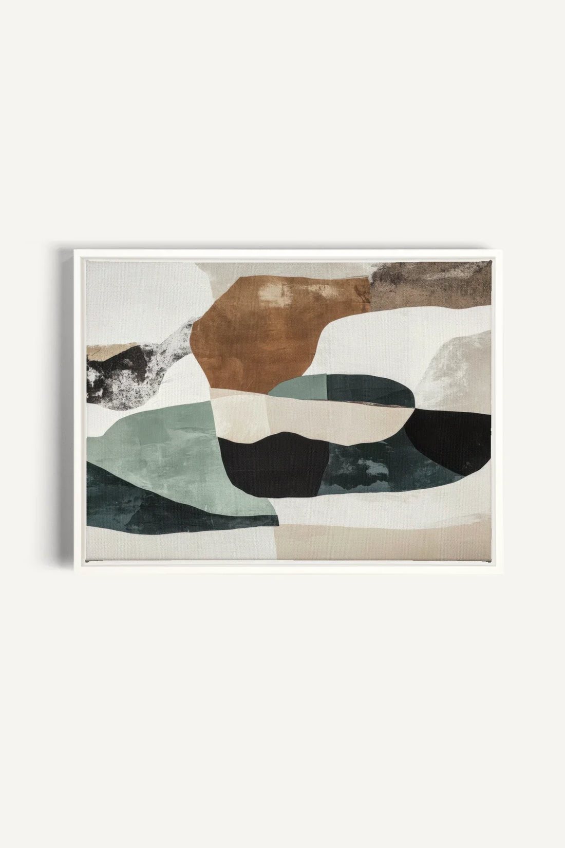 OLEKA CANVAS - FRAGMENTS NATURELS, Oeuvre sur toile étirée, encadré Blanc