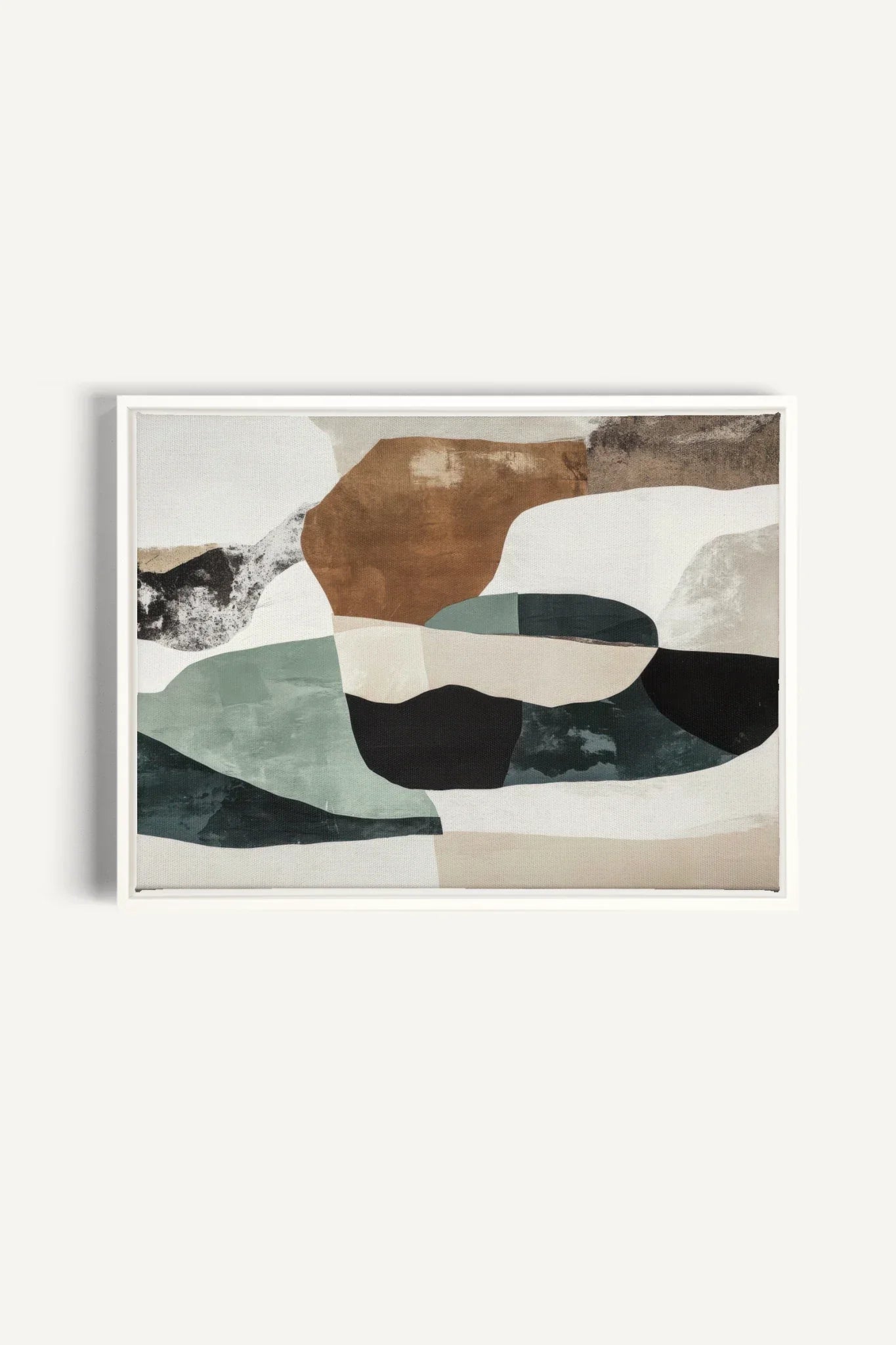 OLEKA CANVAS - FRAGMENTS NATURELS, Oeuvre sur toile étirée, encadré Blanc
