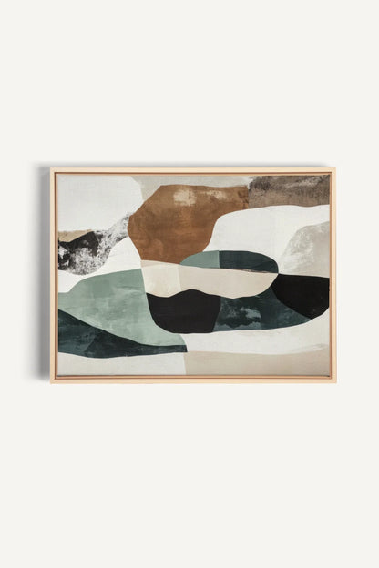 OLEKA CANVAS - FRAGMENTS NATURELS, Oeuvre sur toile étirée, encadré Naturel Clair