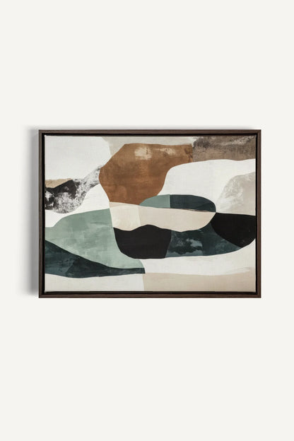 OLEKA CANVAS - FRAGMENTS NATURELS, Oeuvre sur toile étirée, encadré Brun Noyer