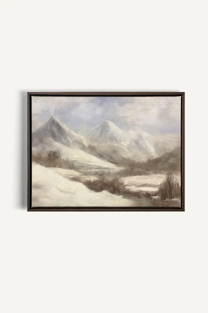 OLEKA CANVAS - FROST, Oeuvre sur toile étirée, encadré Brun Noyer