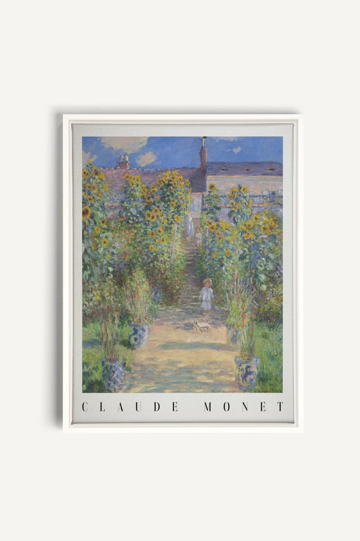 GARDEN LIGHT, Oeuvre sur toile étirée, encadré Blanc