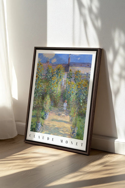 GARDEN LIGHT, Oeuvre sur toile étirée, encadré Brun Noyer