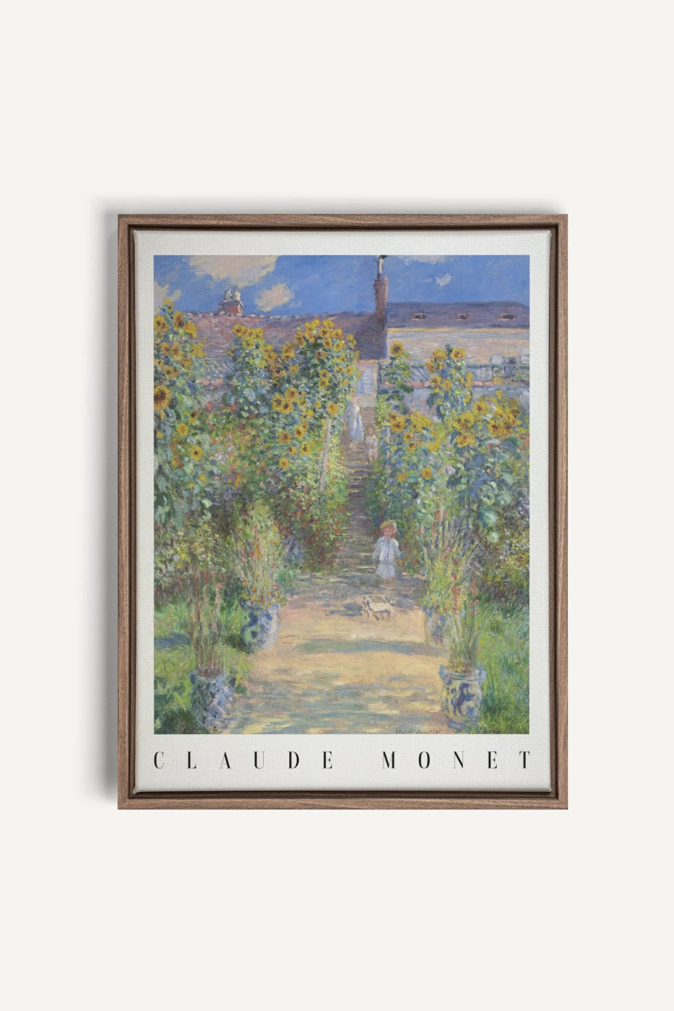GARDEN LIGHT, Oeuvre sur toile étirée, encadré Brun Chêne