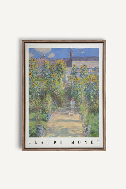 GARDEN LIGHT, Oeuvre sur toile étirée, encadré Brun Chêne