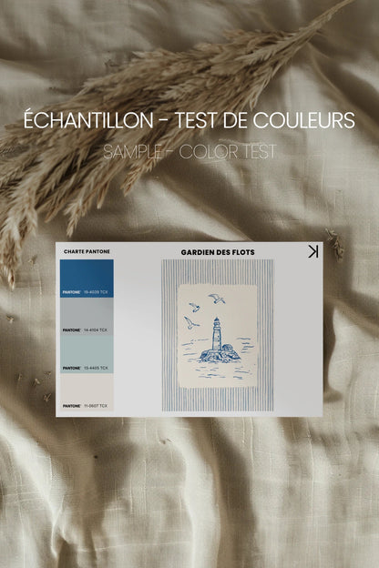 GARDIEN DES FLOTS, Oeuvre sur toile rigide, encadré naturel clair