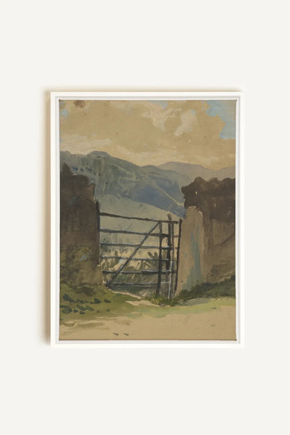 OLEKA CANVAS - GATE TO THE HILLS, Oeuvre sur toile étirée, encadré Blanc