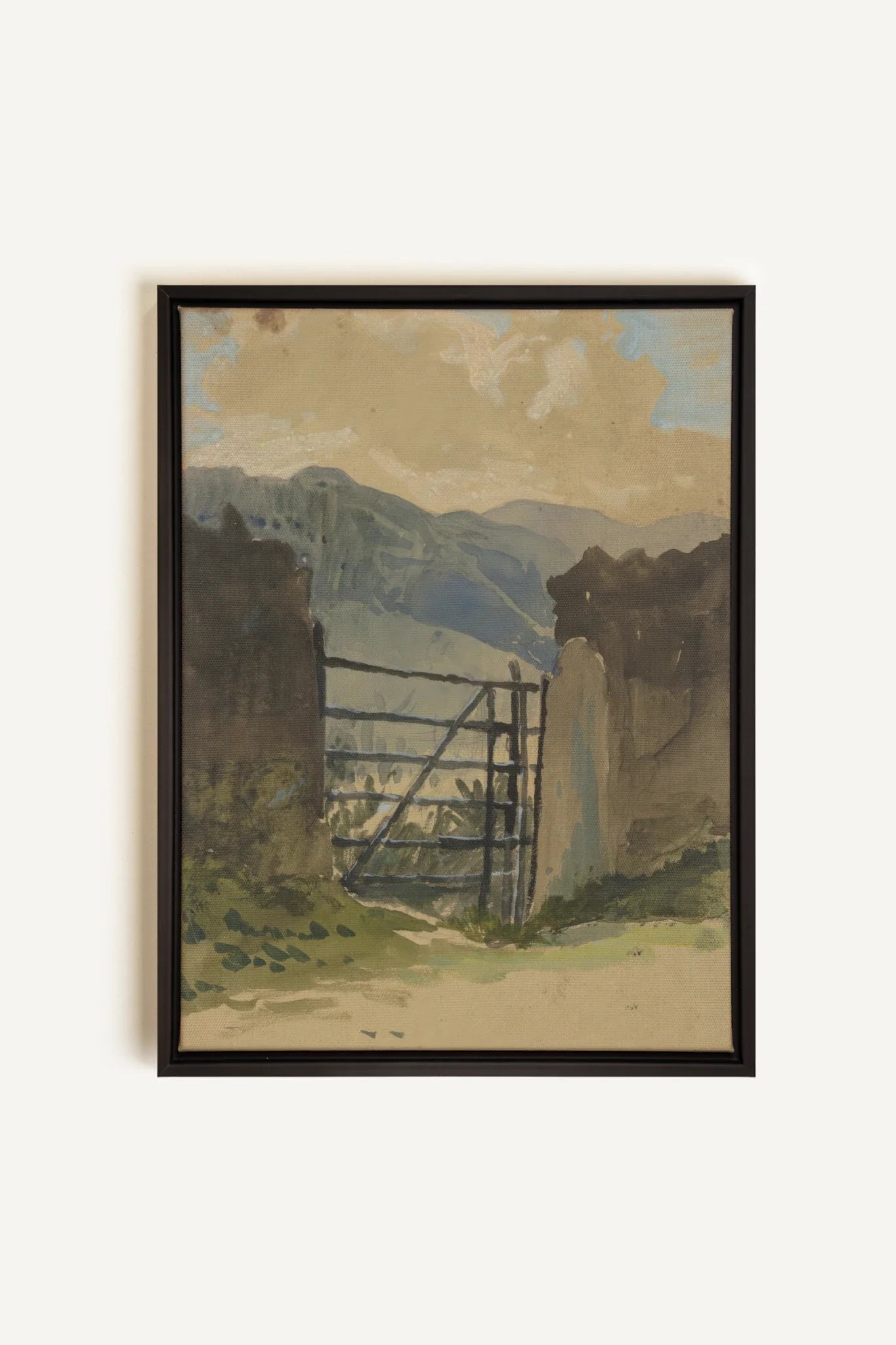 GATE TO THE HILLS, Artwork on stretched canvas, framed in black