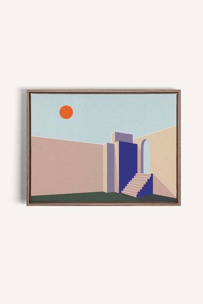OLEKA CANVAS - GÉOMÉTRIE, Oeuvre sur toile étirée, encadré Brun Chêne