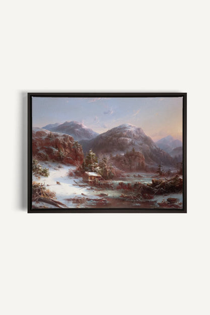 GLACIAL DAWN, Oeuvre sur toile étirée, encadré Noir