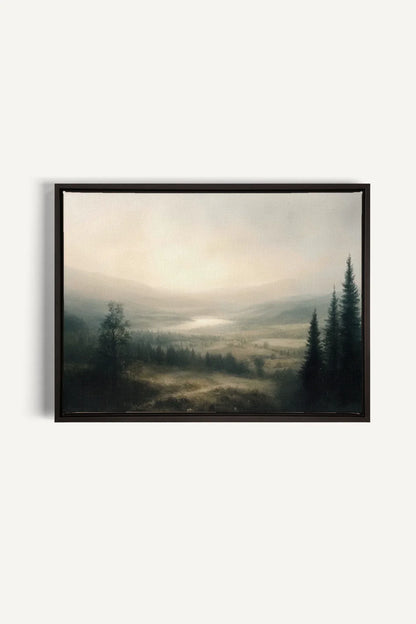 OLEKA CANVAS - GLOW OF SILENCE, Oeuvre sur toile étirée, encadré Noir
