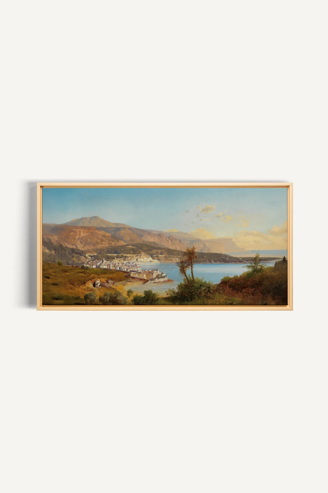 GOLDEN BAY, Oeuvre sur toile étirée, encadré Naturel Clair