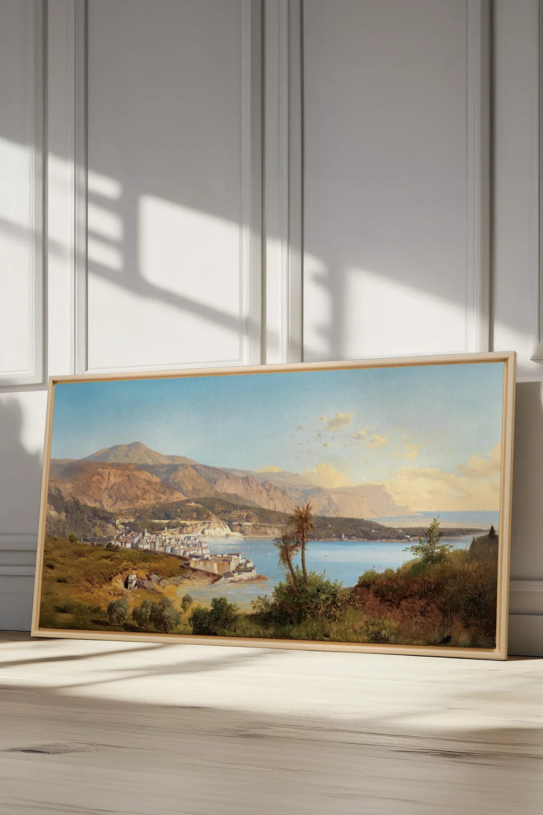 GOLDEN BAY, Oeuvre sur toile étirée, encadré Naturel Clair