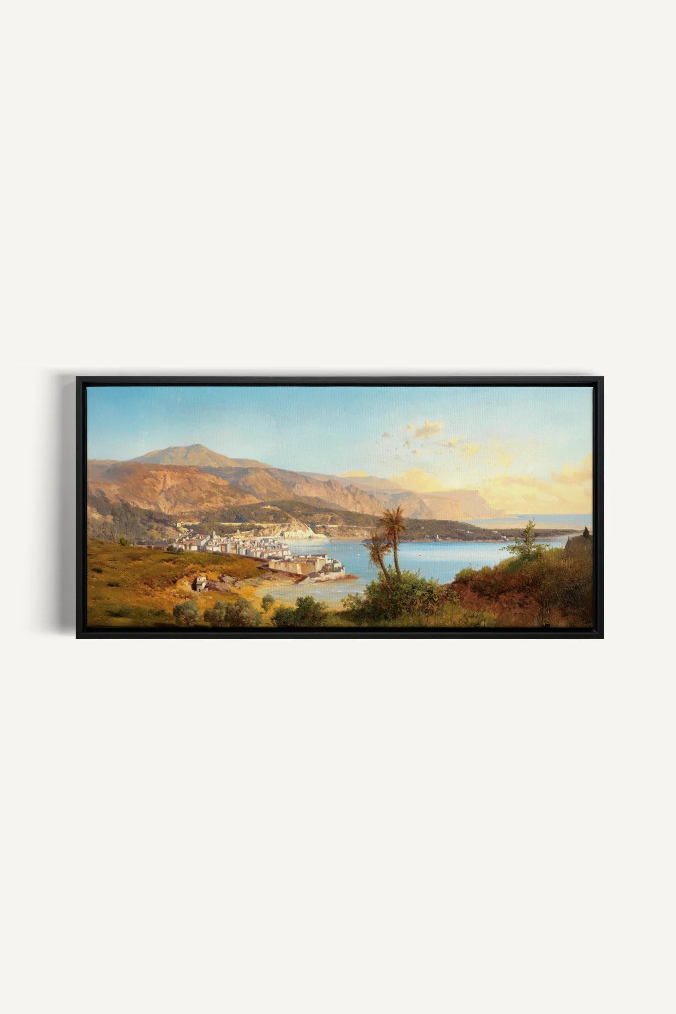 GOLDEN BAY, Oeuvre sur toile étirée, encadré Noir