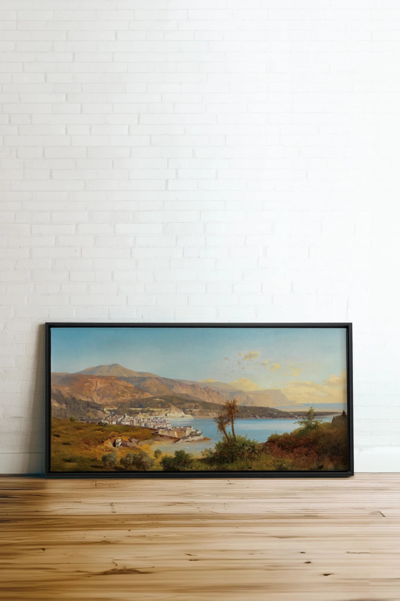 GOLDEN BAY, Oeuvre sur toile étirée, encadré Noir