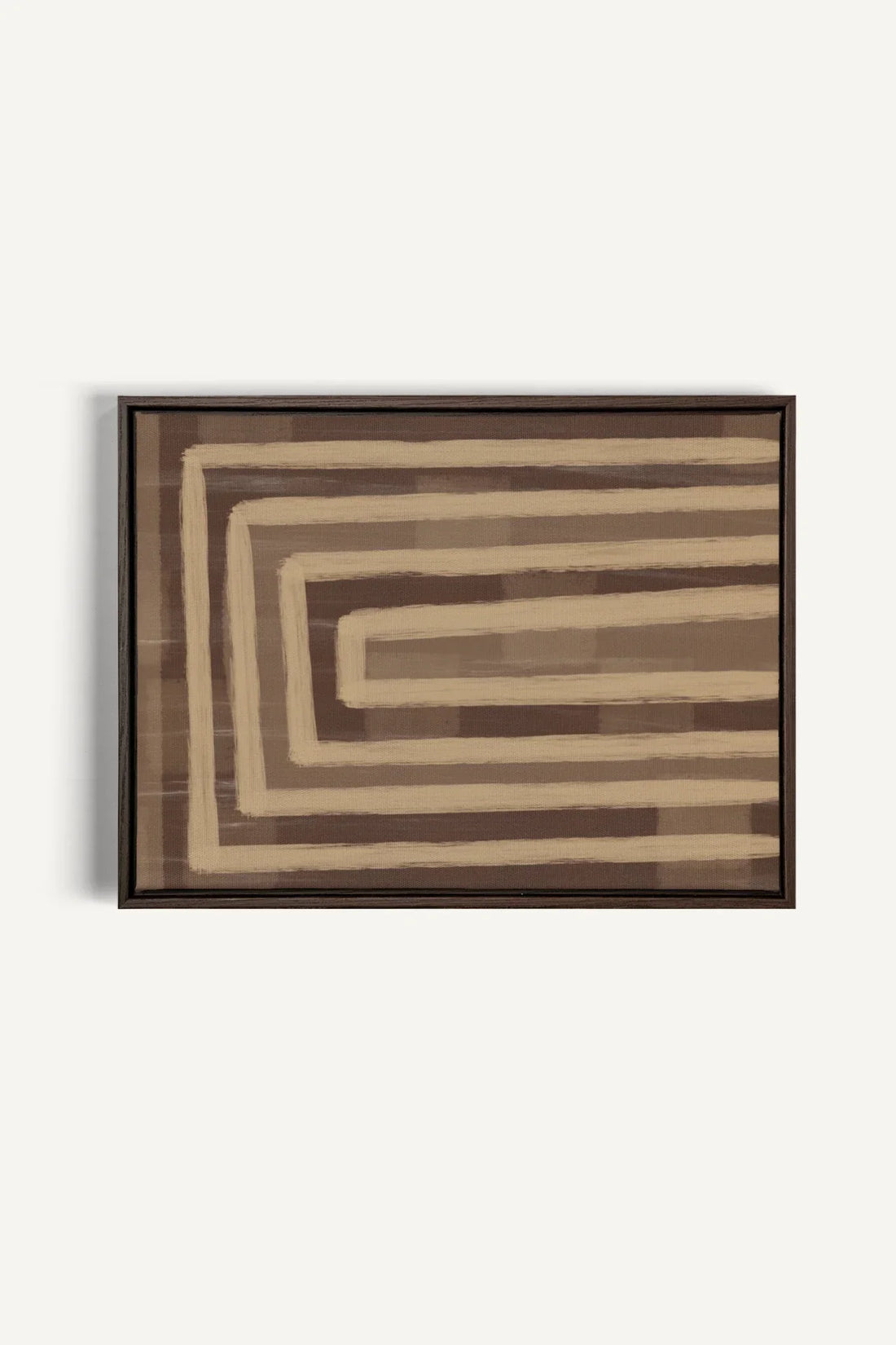 OLEKA CANVAS - GOLDEN MAZE, Oeuvre sur toile étirée, encadré Brun Noyer