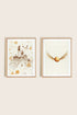 OLEKA CANVAS - GOLDEN WINGS DUO, 2 Oeuvres sur toile étirée, encadré Naturel Clair