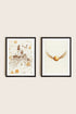 OLEKA CANVAS - GOLDEN WINGS DUO, 2 Oeuvres sur toile étirée, encadré Noir