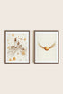 OLEKA CANVAS - GOLDEN WINGS DUO, 2 Oeuvres sur toile étirée, encadré Brun Chêne