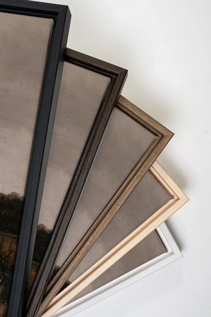 GREY MEADOW, Oeuvre sur toile étirée, encadré Brun Chêne
