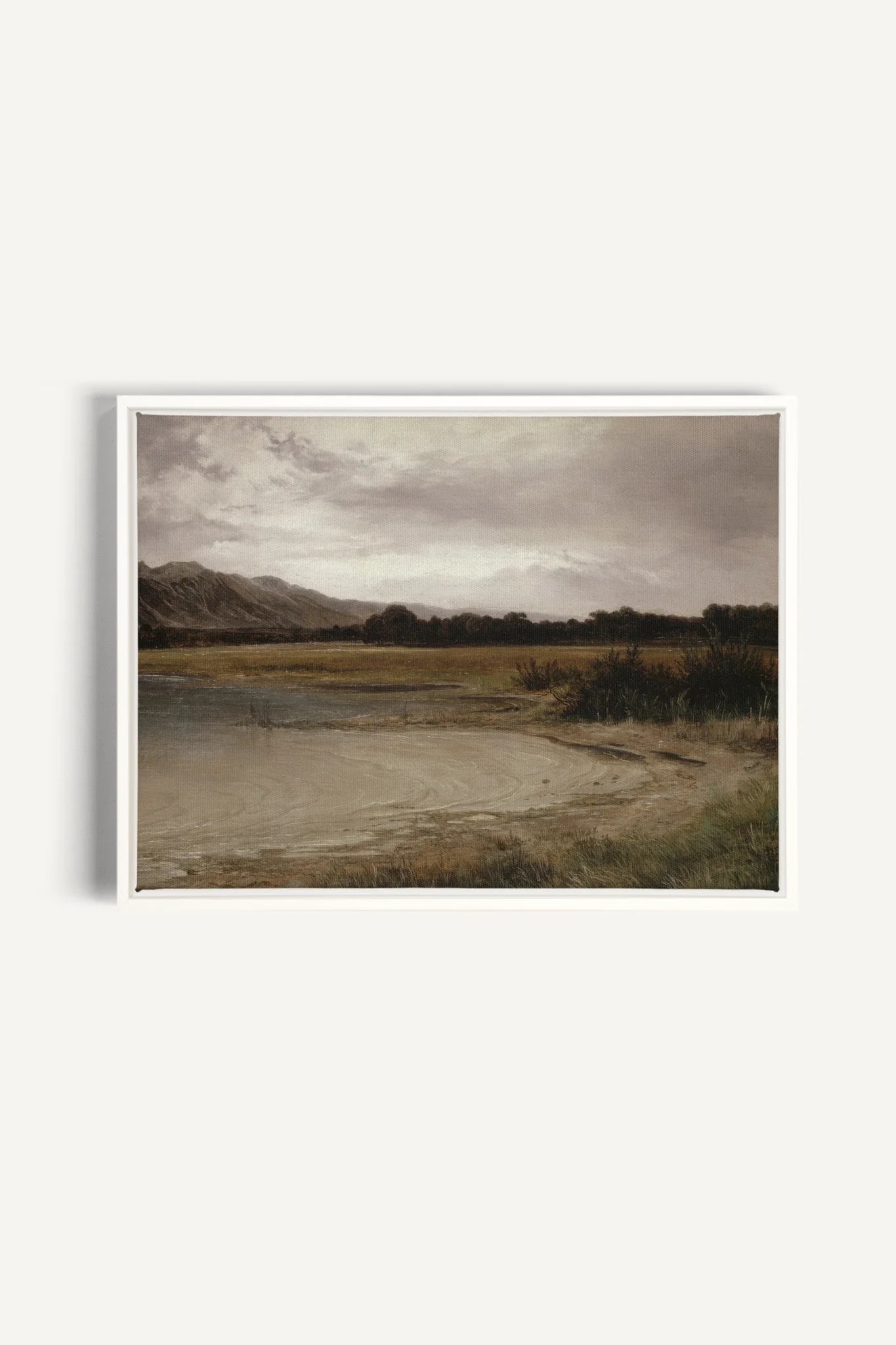 GREY MEADOW, Oeuvre sur toile étirée, encadré Blanc